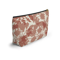 Floral Plaid Accessory Pouch w T-bottom in Red